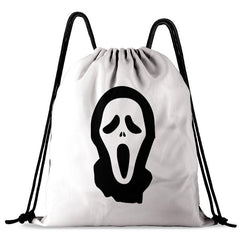Halloween Printed Drawstring Backpack Ghost Skull Elf Bundle Pocket Bag