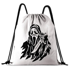 Halloween Printed Drawstring Backpack Ghost Skull Elf Bundle Pocket Bag