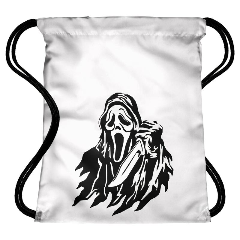 Halloween Printed Drawstring Backpack Ghost Skull Elf Bundle Pocket Bag