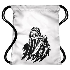Halloween Printed Drawstring Backpack Ghost Skull Elf Bundle Pocket Bag