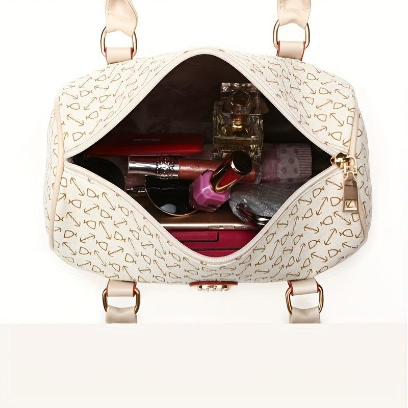 6 Pcs Geometric Pattern Tote Bag Sets Classic Bags Women's Vintage