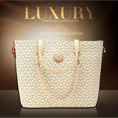 6 Pcs Geometric Pattern Tote Bag Sets Classic Bags Women's Vintage
