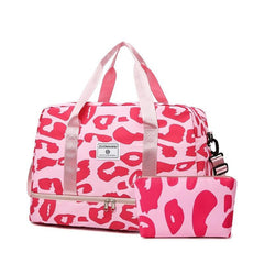 Leopard Pattern Sports Bag Lightweight Duffle Bag Portable Luggage Bag