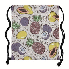 Fruits Print Drawstring Backpack Lightweight Sports Bag