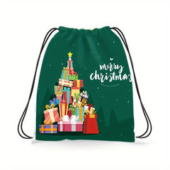 Christmas Party Bundle Drawstring Backpack Xmas Candy Pocket