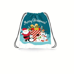 Christmas Party Bundle Drawstring Backpack Xmas Candy Pocket