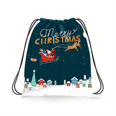 Christmas Party Bundle Drawstring Backpack Xmas Candy Pocket