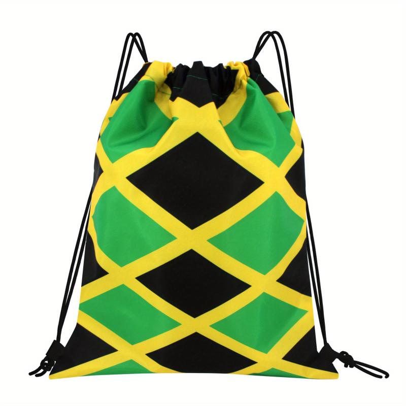 Colorblock Pattern Storage Backpack Drawstring Rucksack