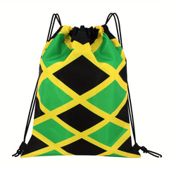 Colorblock Pattern Storage Backpack Drawstring Rucksack
