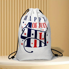 American Flap Pattern Drawstring Backpack Lightweight Rucksack