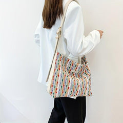 Colorful Stripes Dot Shoulder Bag Large Capacity Stylish Crossbody Bag