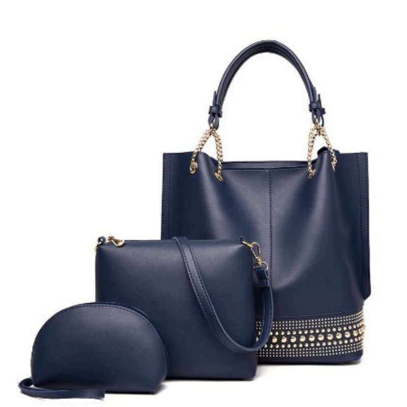 3 Pcs Classic Bag Sets: Tote Bag, Shoulder Bag, Shell Purse