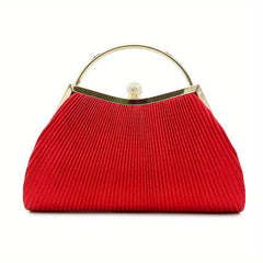 Glitter Ruched Evening Bag Rhinestone Decor Clutch Purse Handbags