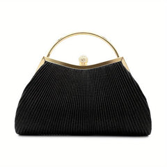 Glitter Ruched Evening Bag Rhinestone Decor Clutch Purse Handbags