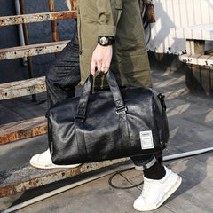 Large Capacity Travel Duffle Bag Faux Leather Sports Gym Bag Weekend Handbags