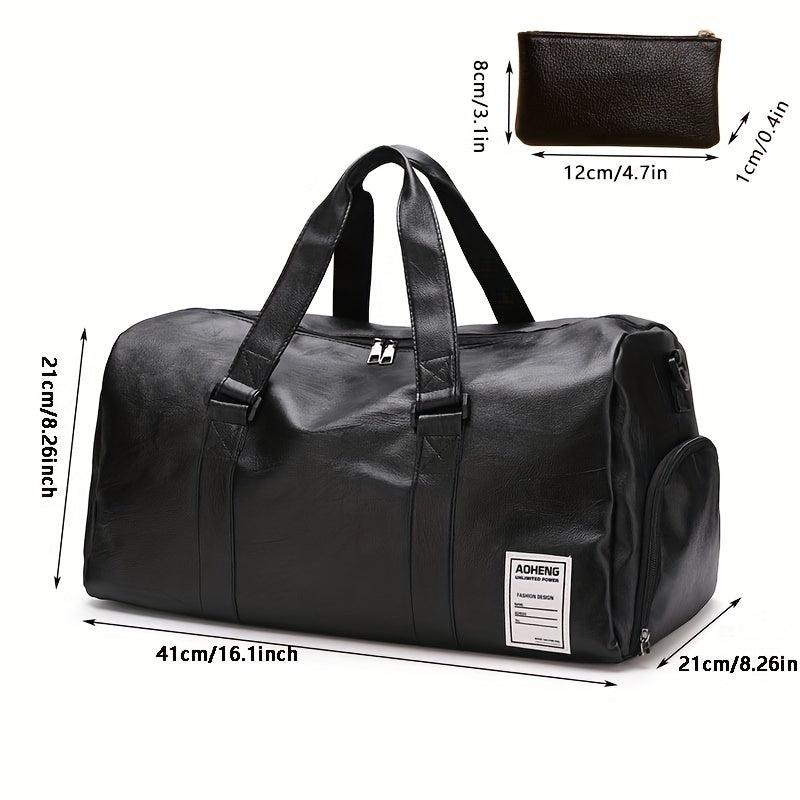 Large Capacity Travel Duffle Bag Faux Leather Sports Gym Bag Weekend Handbags