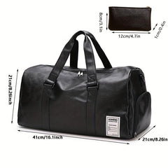 Large Capacity Travel Duffle Bag Faux Leather Sports Gym Bag Weekend Handbags