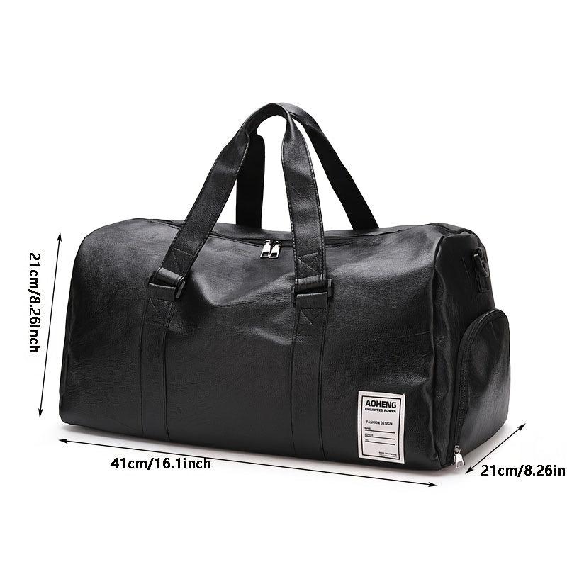Large Capacity Travel Duffle Bag Faux Leather Sports Gym Bag Weekend Handbags