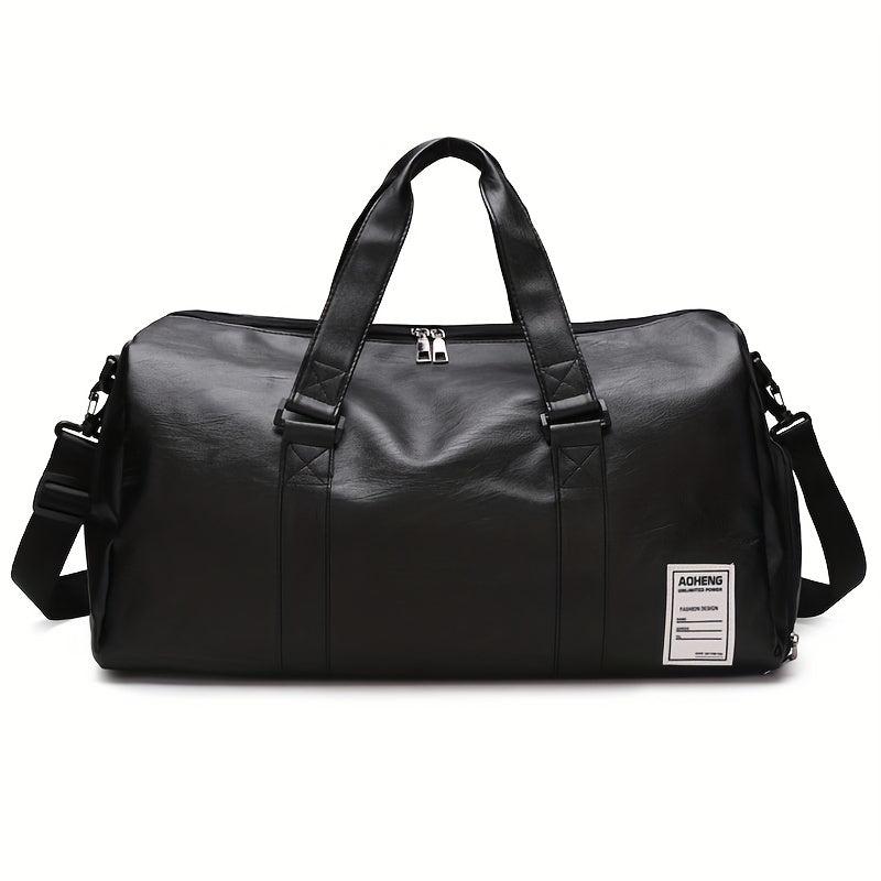 Large Capacity Travel Duffle Bag Faux Leather Sports Gym Bag Weekend Handbags