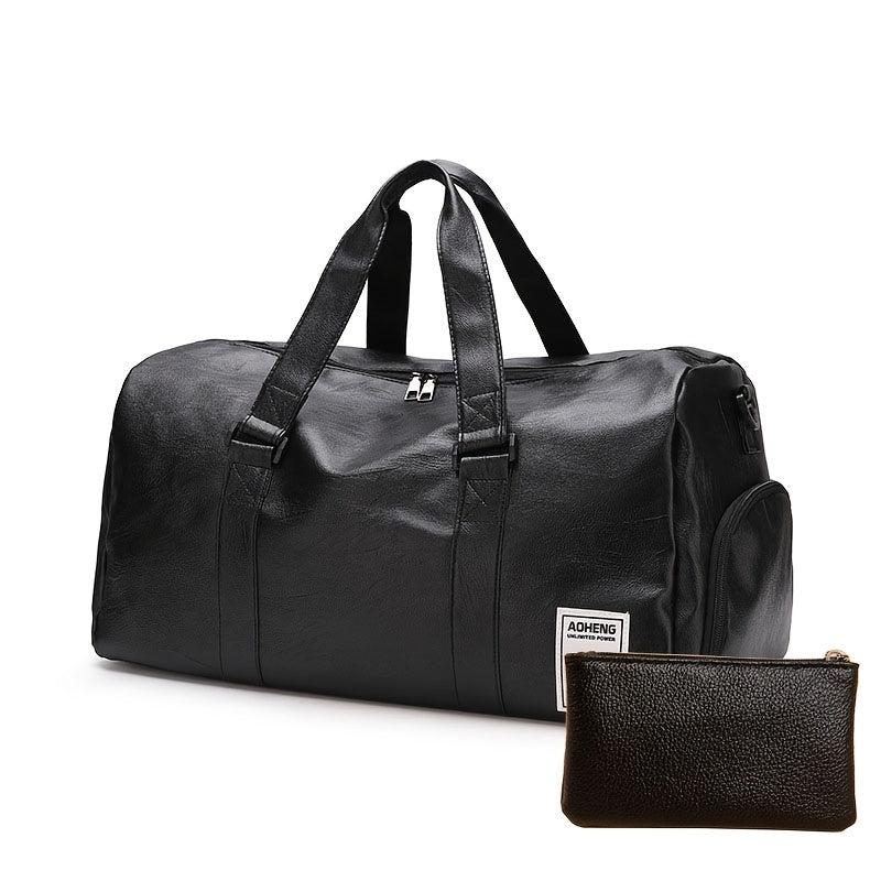 Large Capacity Travel Duffle Bag Faux Leather Sports Gym Bag Weekend Handbags
