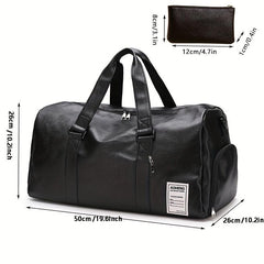 Large Capacity Travel Duffle Bag Faux Leather Sports Gym Bag Weekend Handbags