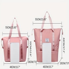 Large Capacity Expandable Travel Duffle Bag Dry Wet Waterproof Weekender