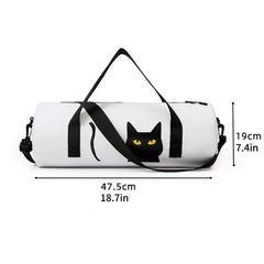 Cartoon Cat Print Sports Handbag Lightweight Versatile Fitness Zipper Bag