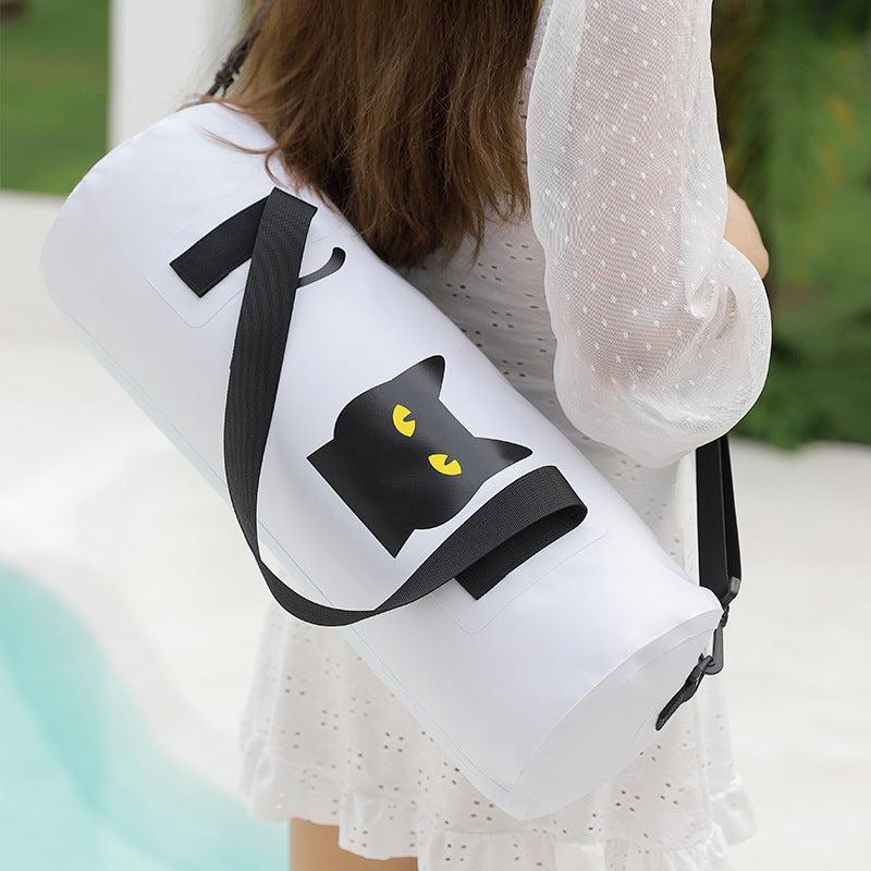 Cartoon Cat Print Sports Handbag Lightweight Versatile Fitness Zipper Bag