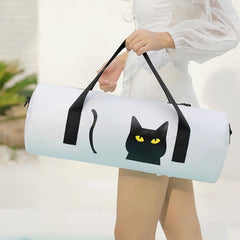 Cartoon Cat Print Sports Handbag Lightweight Versatile Fitness Zipper Bag