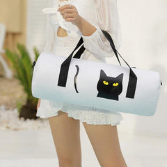 Cartoon Cat Print Sports Handbag Lightweight Versatile Fitness Zipper Bag
