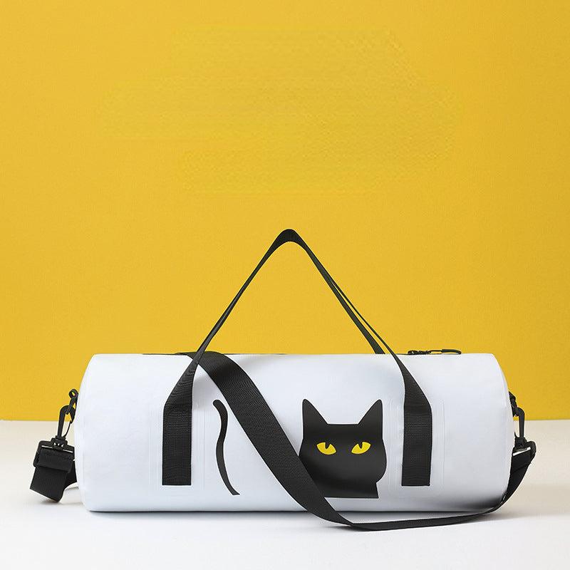 Cartoon Cat Print Sports Handbag Lightweight Versatile Fitness Zipper Bag