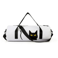 Cartoon Cat Print Sports Handbag Lightweight Versatile Fitness Zipper Bag