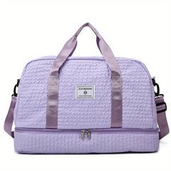Minimalist Solid Travel Duffle Bag Ruched Luggage Portable Gym Bag