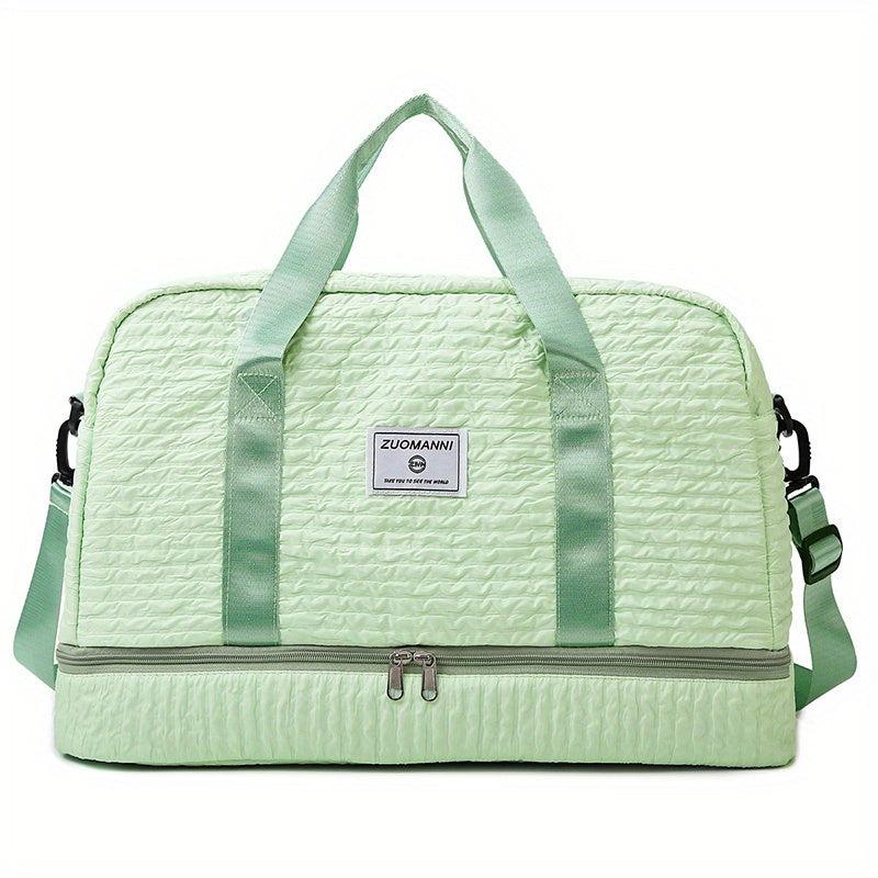 Minimalist Solid Travel Duffle Bag Ruched Luggage Portable Gym Bag