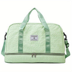 Minimalist Solid Travel Duffle Bag Ruched Luggage Portable Gym Bag