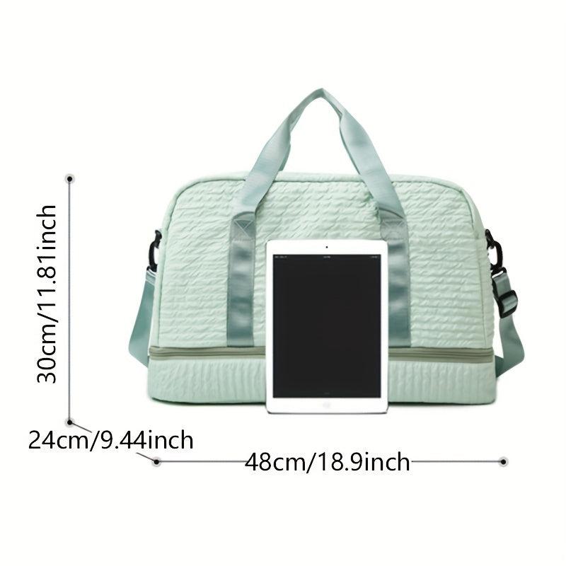 Minimalist Solid Travel Duffle Bag Ruched Luggage Portable Gym Bag