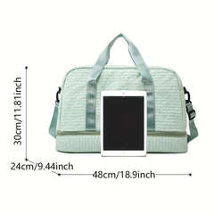 Minimalist Solid Travel Duffle Bag Ruched Luggage Portable Gym Bag