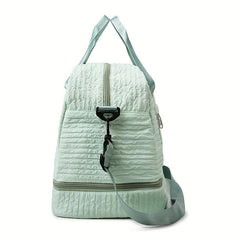 Minimalist Solid Travel Duffle Bag Ruched Luggage Portable Gym Bag