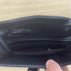 Solid Plaid Bag Set Shoulder Bag with Clutch Wallet & Credit Card Case