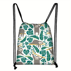 Sloth Pattern Drawstring Bag Sports Backpack