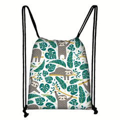 Sloth Pattern Drawstring Bag Sports Backpack