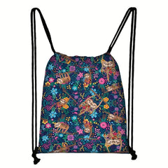 Sloth Pattern Drawstring Bag Sports Backpack
