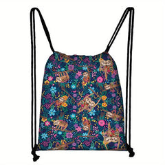 Sloth Pattern Drawstring Bag Sports Backpack
