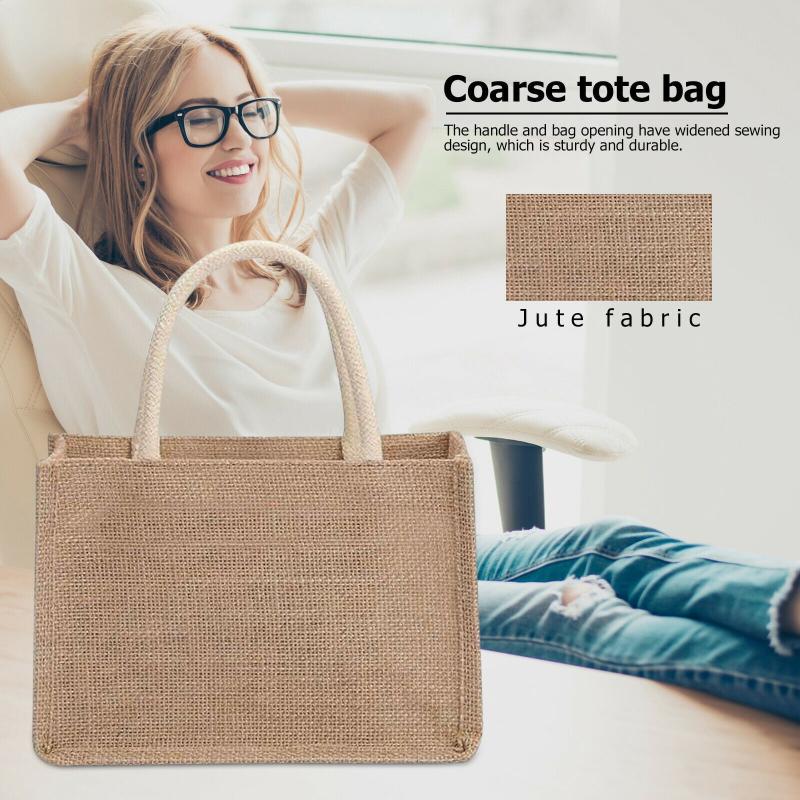 Women's Minimalist Burlap Satchel Bag All Match Handbag