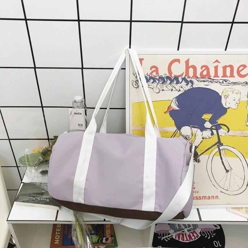 Colorblock Letter Sports Bag Gym Lightweight Luggage Bag