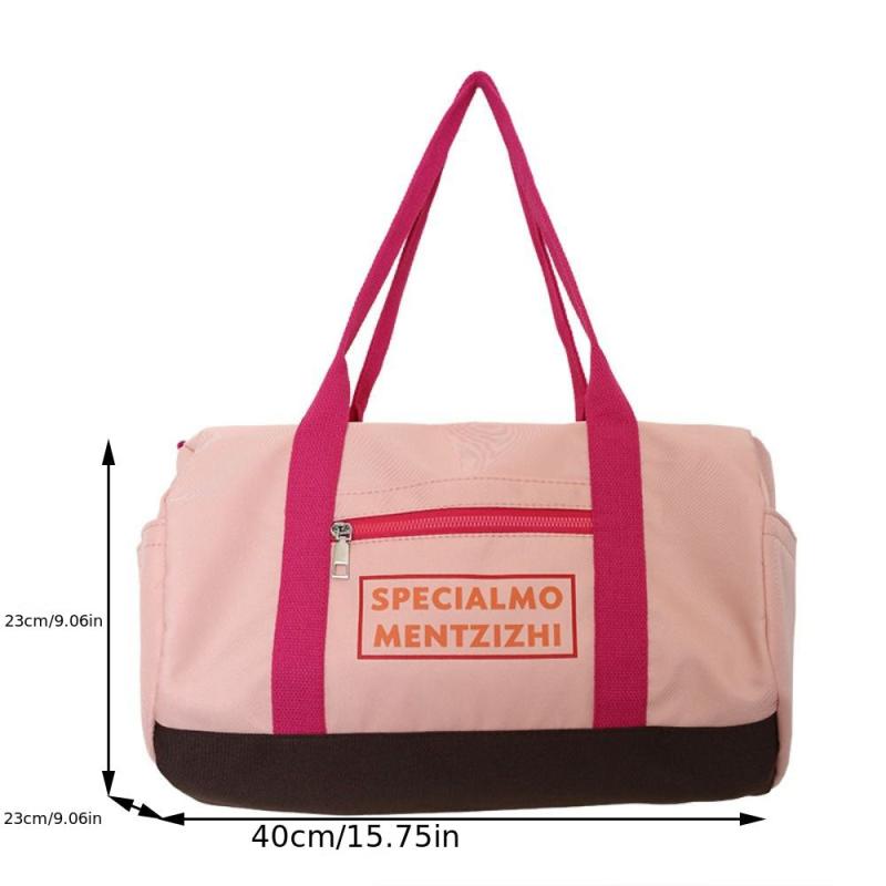 Colorblock Letter Sports Bag Gym Lightweight Luggage Bag