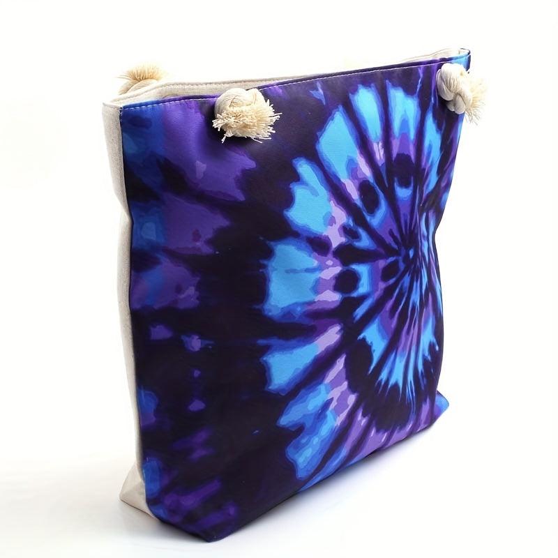 Tie Dye Pattern Shoulder Bag Handbag All Match Women's Travel Beach Bag