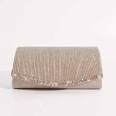 Ruched Rhinestone Decor Clutch Bag for Women