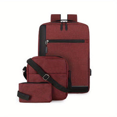 3PCS Large Capacity Backpack Set for Travel, School, and Business