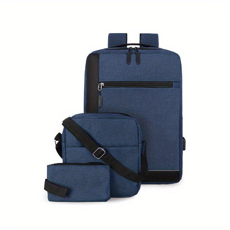 3PCS Large Capacity Backpack Set for Travel, School, and Business